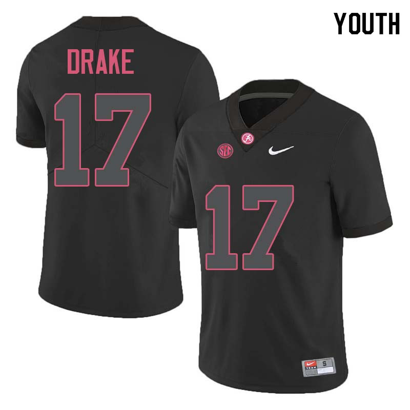 Alabama Crimson Tide Youth Kenyan Drake #17 Black NCAA Nike Authentic Stitched College Football Jersey VH16X62MD